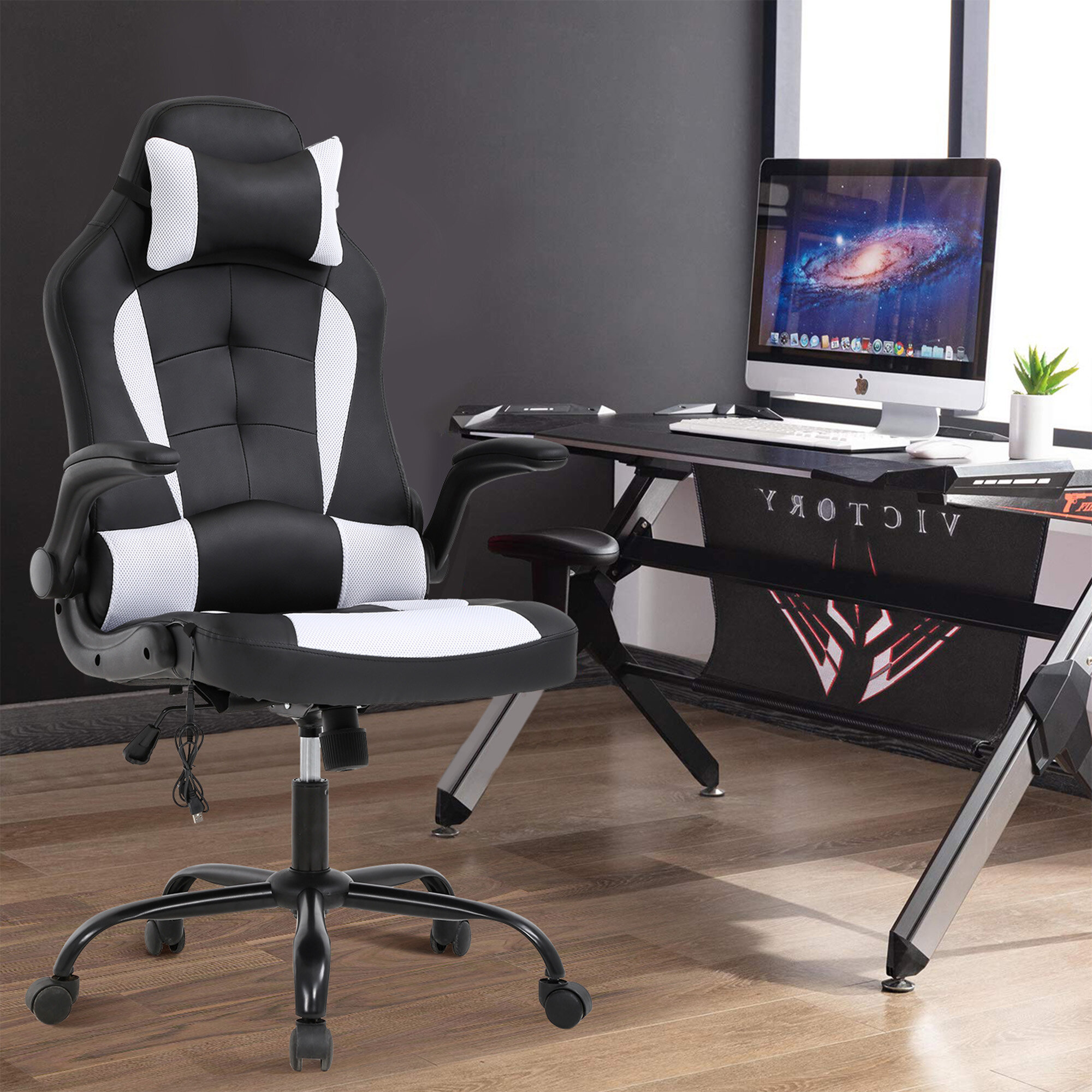 Racing Gaming Chair Ergonomic Design Leather Swivel Office Computer Desk Chair 