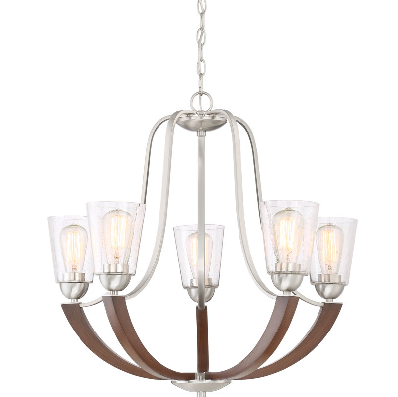 Brushed Nickel Drum Chandelier Wayfair Chryses Brushed Nickel 5 Light Shaded Chandelier
