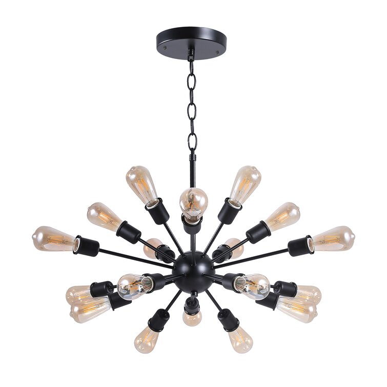 Black Sputnik Chandeliers 10 Lights Modern Pendant Lighting Industrial Vintage Ceiling Light Fixture