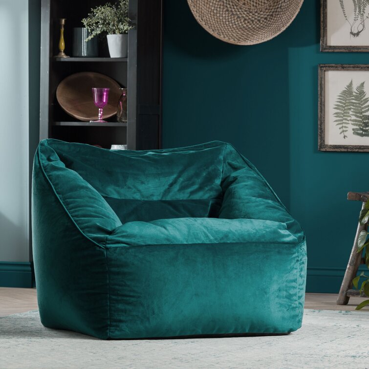 genevieve velvet bean bag chair