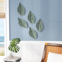 4 Copper/Bronze Plated Metal Wall Art Leaves Vary in size 