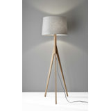 dark wood tripod floor lamp