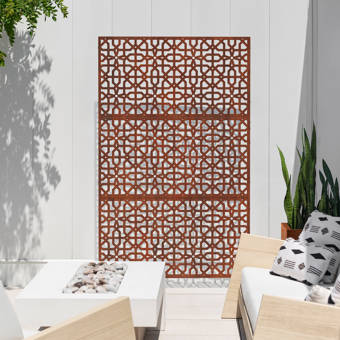 E Joy 6 Ft H X 4 Ft W Laser Cut Metal Privacy Screen Wayfair