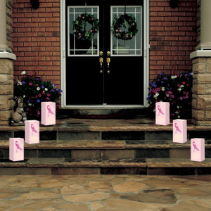 Pink Ribbon Flame Resistant Luminarie Bags (Set of 12)