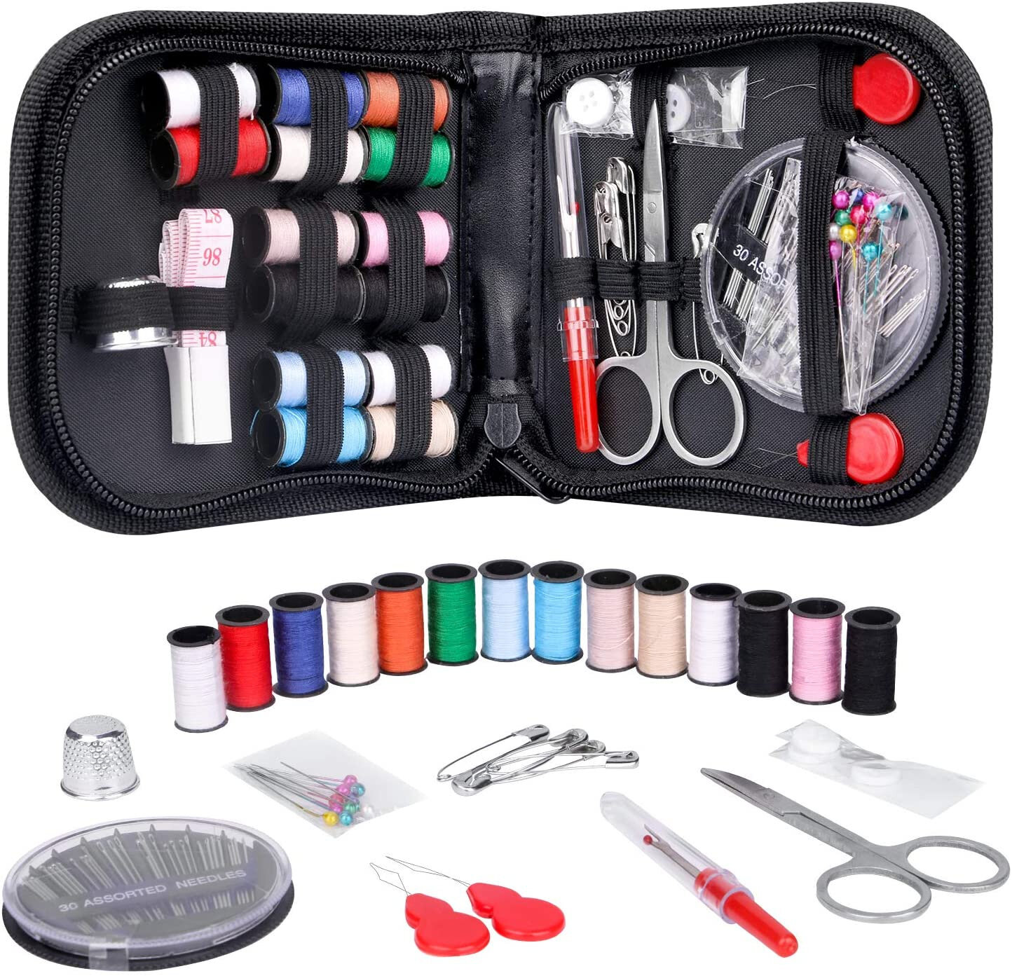 Portable Sewing Box Set Tool Kit Needle Scissor Thread Storage Thimble Organizer