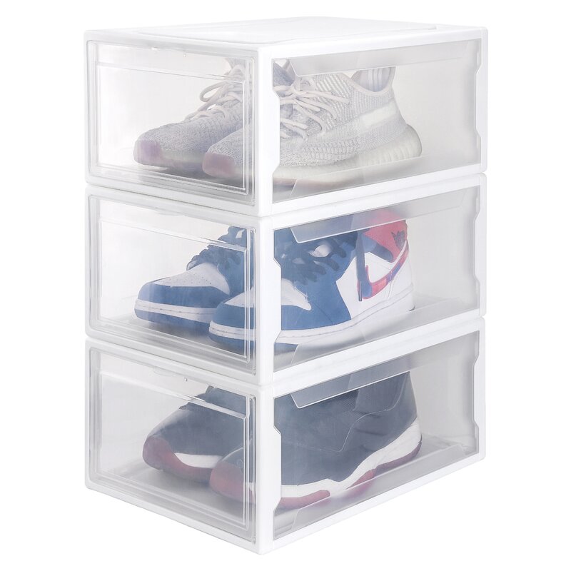 Rebrilliant Foldable Stackable Shoe Box & Reviews | Wayfair