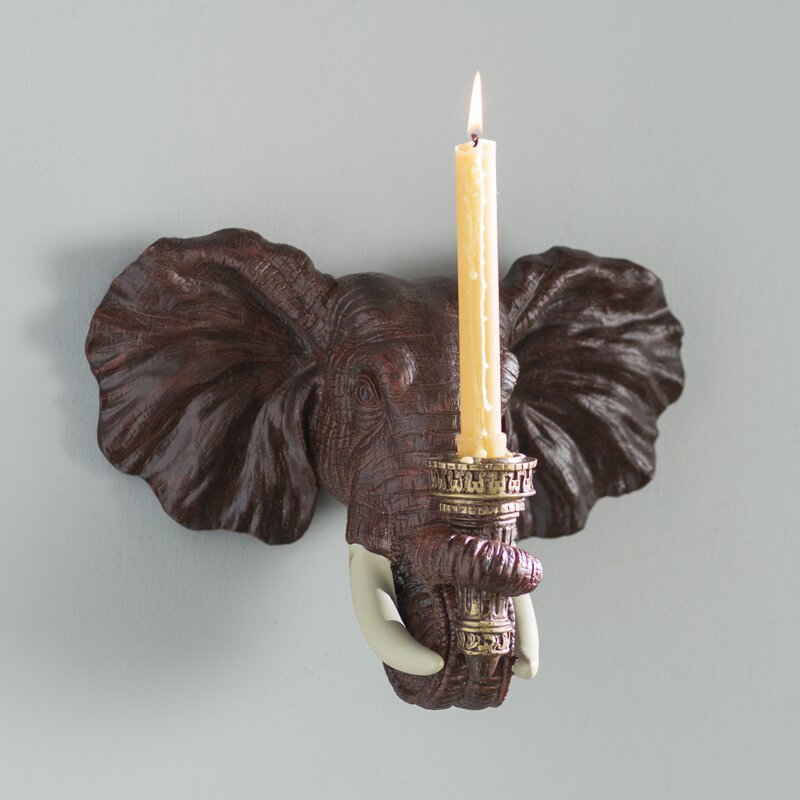 World Menagerie 2 Piece Elephant Plastic Wall Sconce Set & Reviews ...