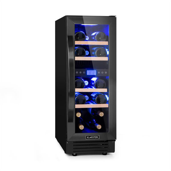 Klarstein Vinovilla Onyx 17 Bottles Dual Zone Freestanding Wine Refrigerator Wayfair Co Uk