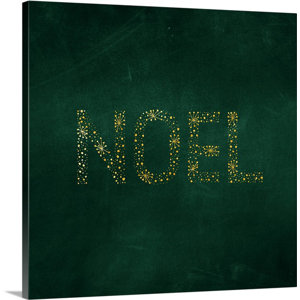 'Noel Starburst Green' Textual Art on Wrapped Canvas