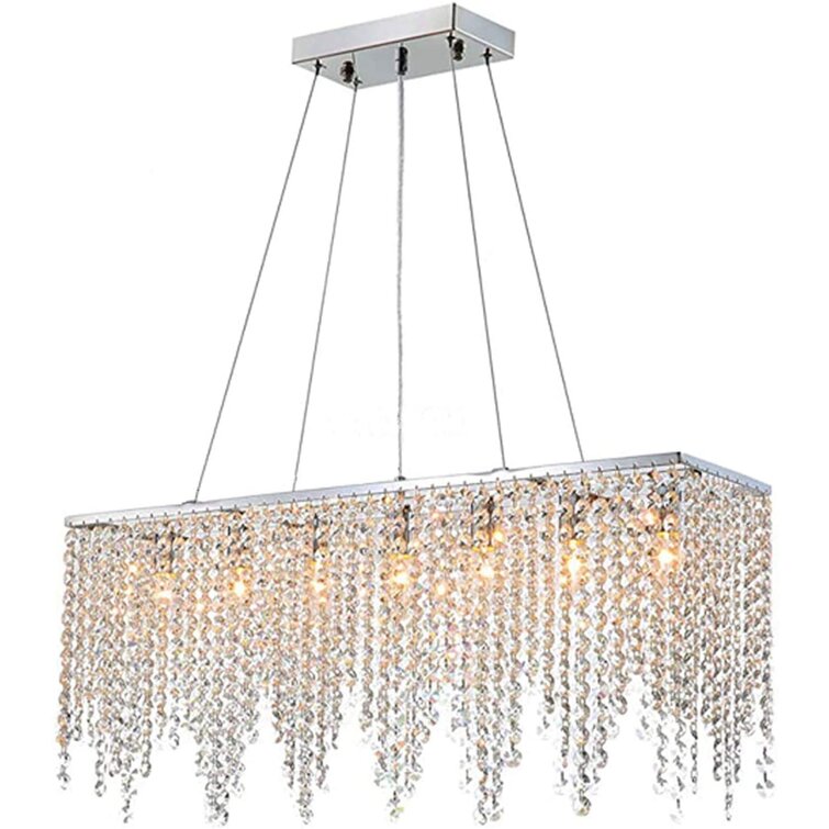 Modern Crystal Drops Pendant Ceiling Lighting Chandelier Lamp Hanging Light