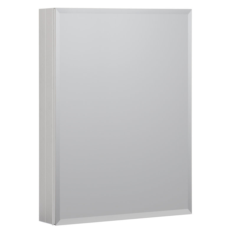 Hazelwood Home Recessed Or Surface Mount Frameless 1 Door Medicine Cabinet With 3 Adjustable Shelves Reviews Wayfair