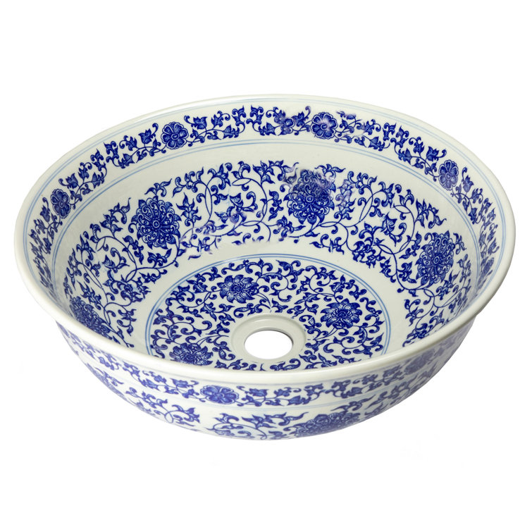 Edenbath Ming Dynasty Decorative Vitreous China Circular Vessel Bathroom Sink Reviews Wayfair
