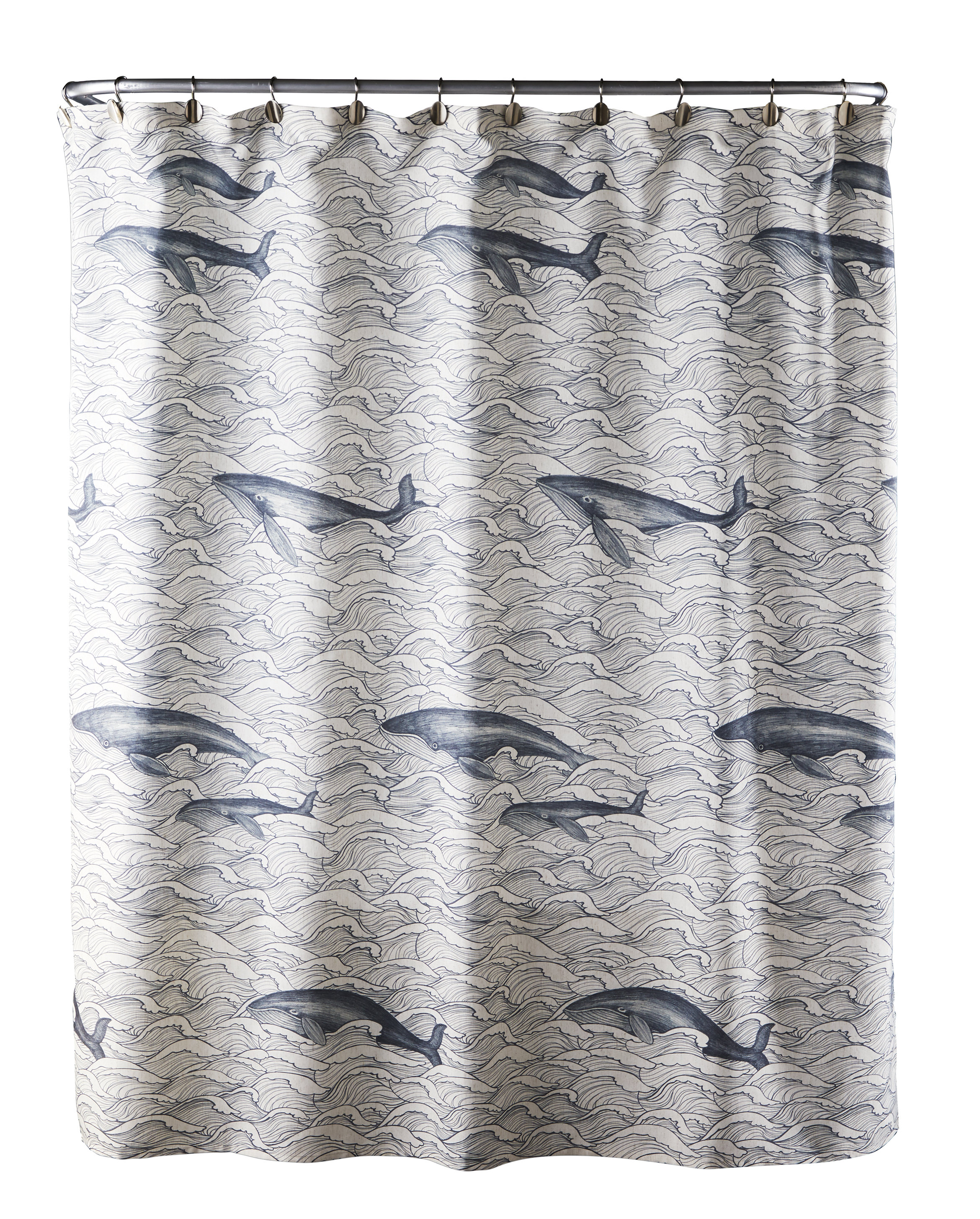 Skl Home Vern Yip By Skl Home Whale Waves Shower Curtain In Dove