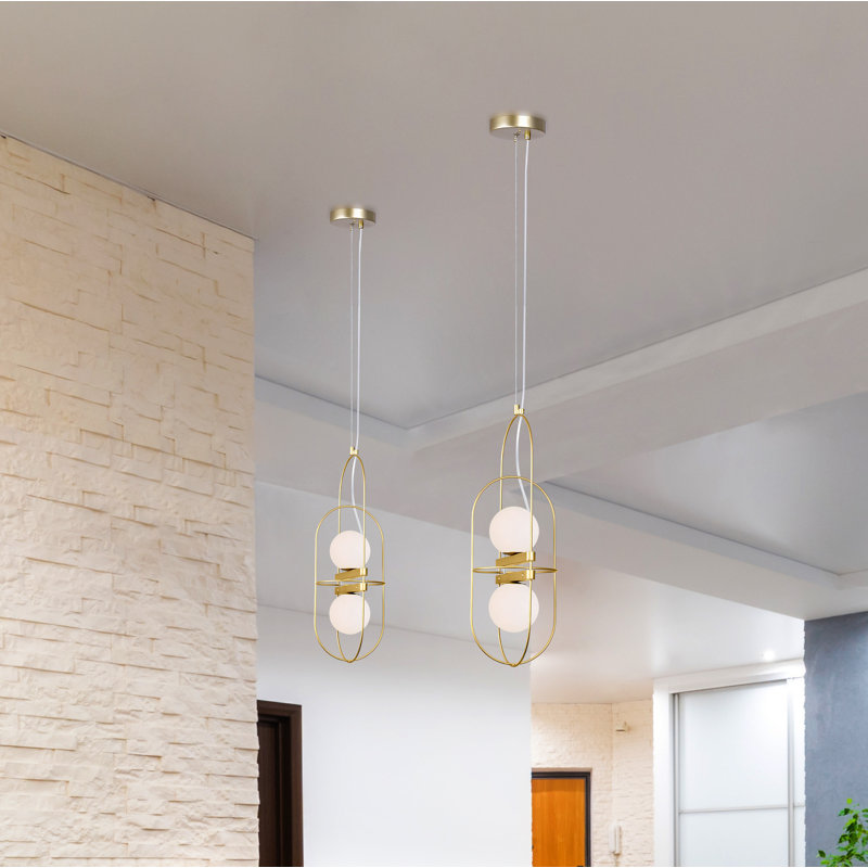 Everly Quinn Oakdale 2 Light Cluster Geometric Pendant Wayfair