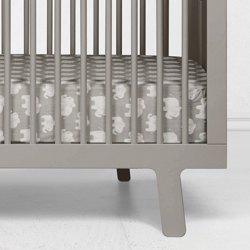 gray crib sheet