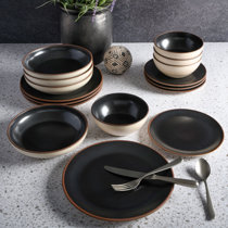 black matte dinnerware set