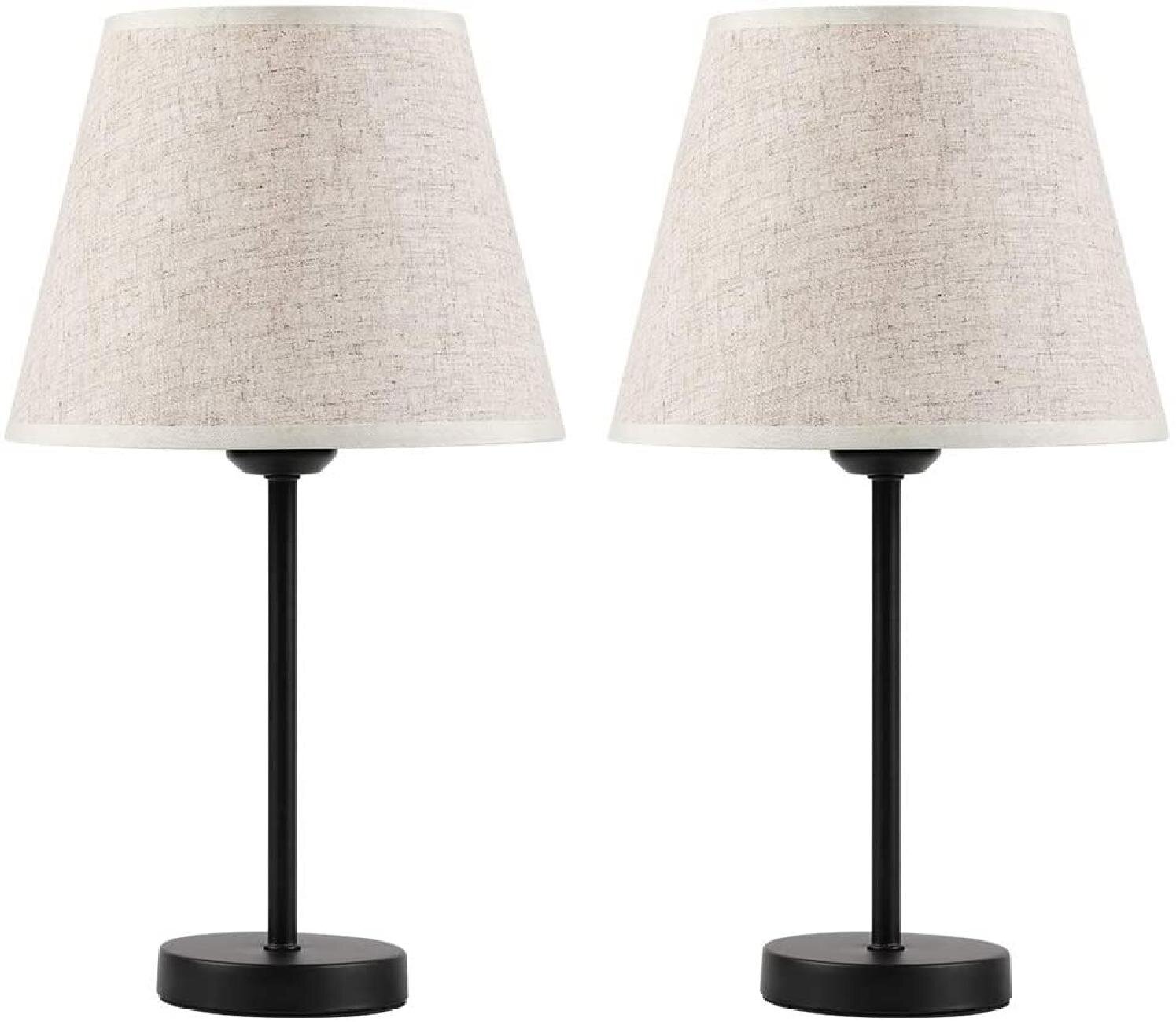 Baby Room Living Room Bookcase Simple Table Lamp Bedside Desk Lamp Set of 2,Bedside Table Lamp Retro Style Table Lamps with Fabric Shade Nightstand Mini Desk Lamps for Bedroom 