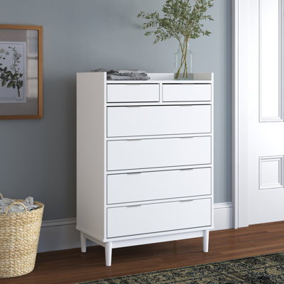 Gheorghe 6 Drawer 30" W Solid Wood Chest