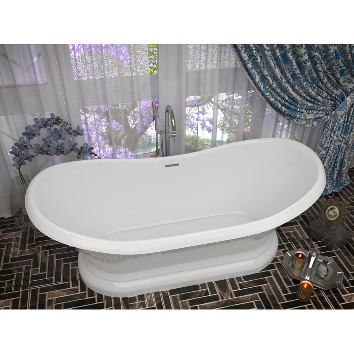 ANZZI Ruby Series 70.75'' x 32.75'' Freestanding Soaking ...