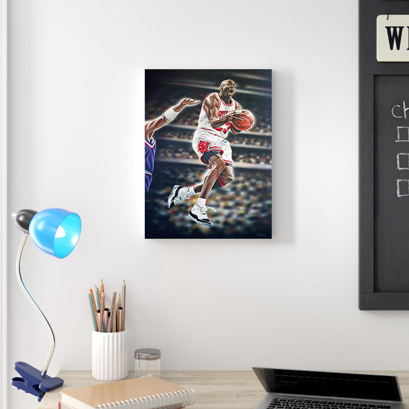 East Urban Home Michael Jordan Airborne Oil Painting Print On