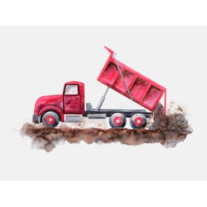 Sylvia Construction Vehicles Dump Truck Framed Canvas Art