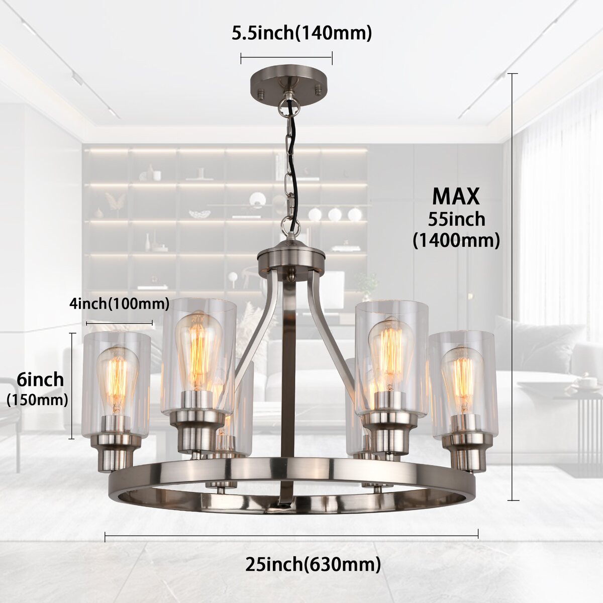 Gracie Oaks Ahsir 6 - Light Lantern Wagon Wheel Chandelier with Wrought ...