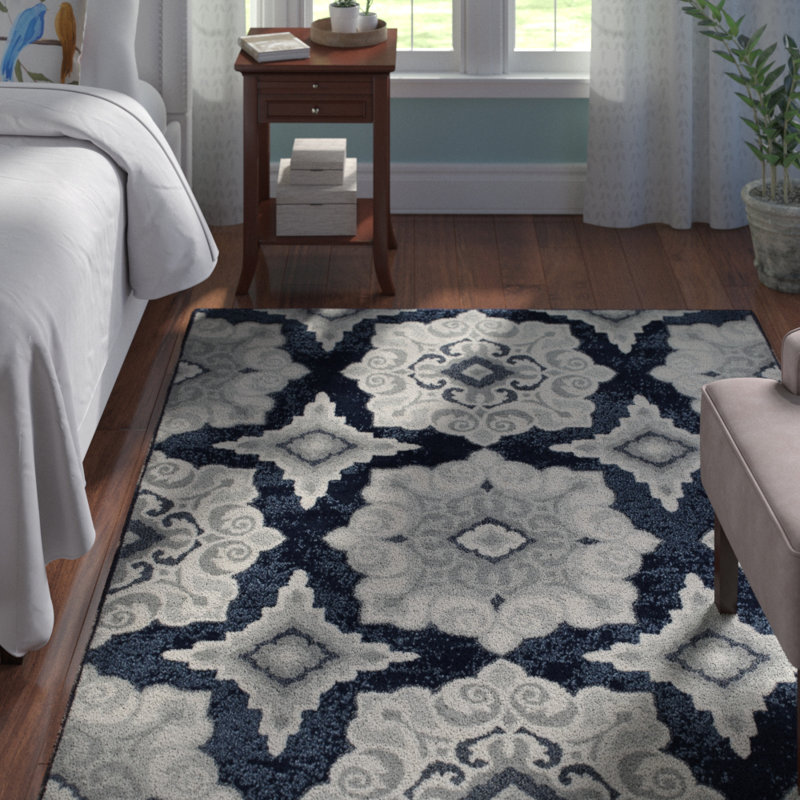 Caffey Navy Blue Area Rug