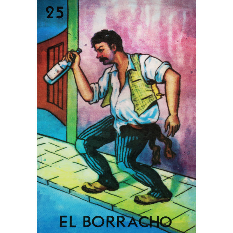 Ebern Designs El Borracho Drunk Graphic Art Print On Canvas Wayfair Loteria el borracho mexican retro illustration art print. el borracho drunk graphic art print on canvas