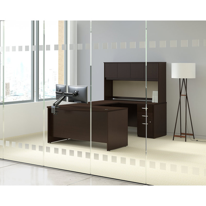 Bush Furniture Adjustable Dual Arm Wall Monitor Desk Mount Wayfair