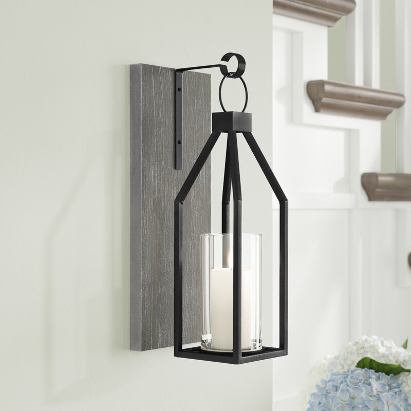 Gracie Oaks Wood and Metal Wall Sconce & Reviews | Wayfair