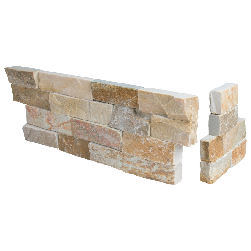 Msi Golden White 6 X 18 Slate Stacked Stone Tile Wayfair