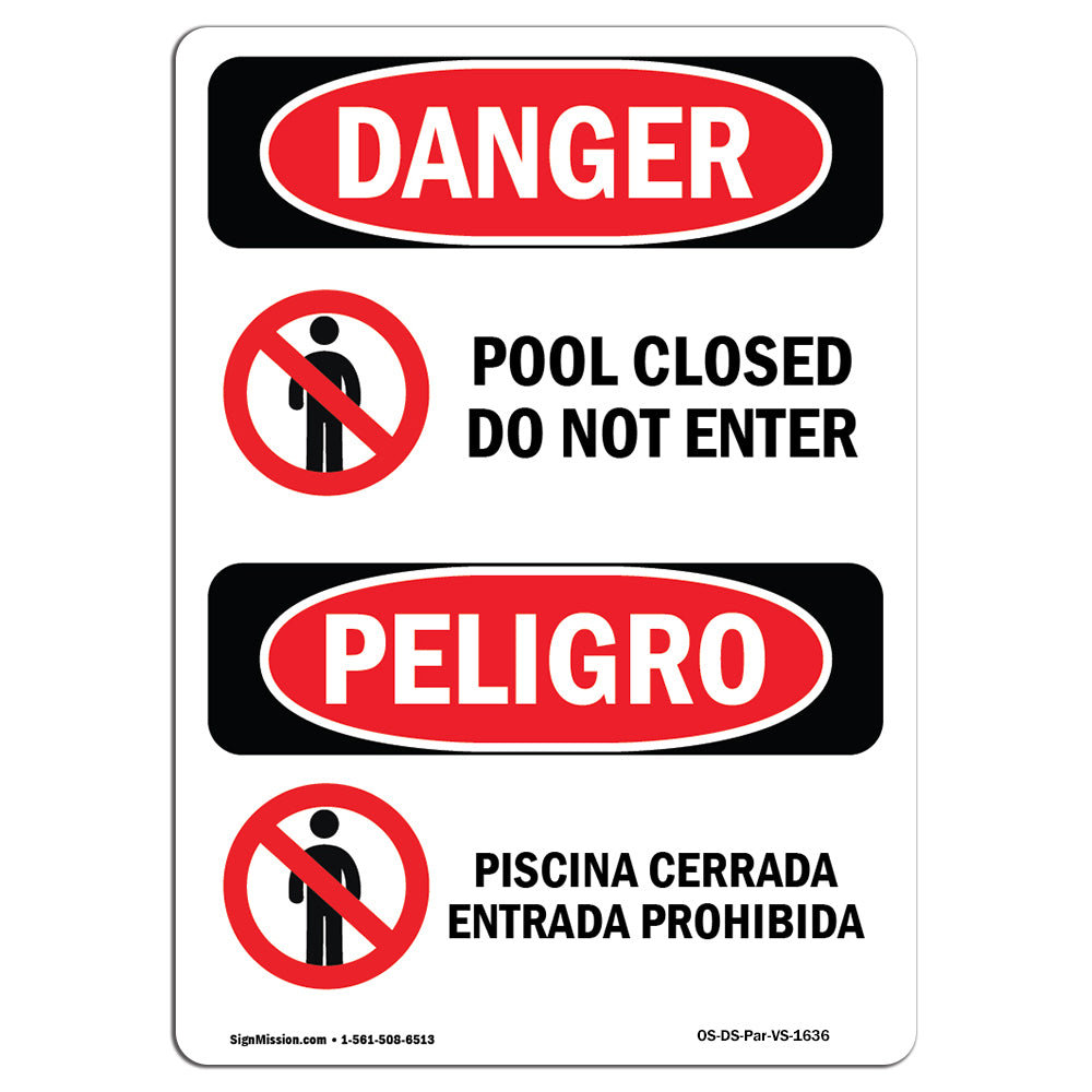 SignMission OSHA Danger Pool Closed Sign Wayfair