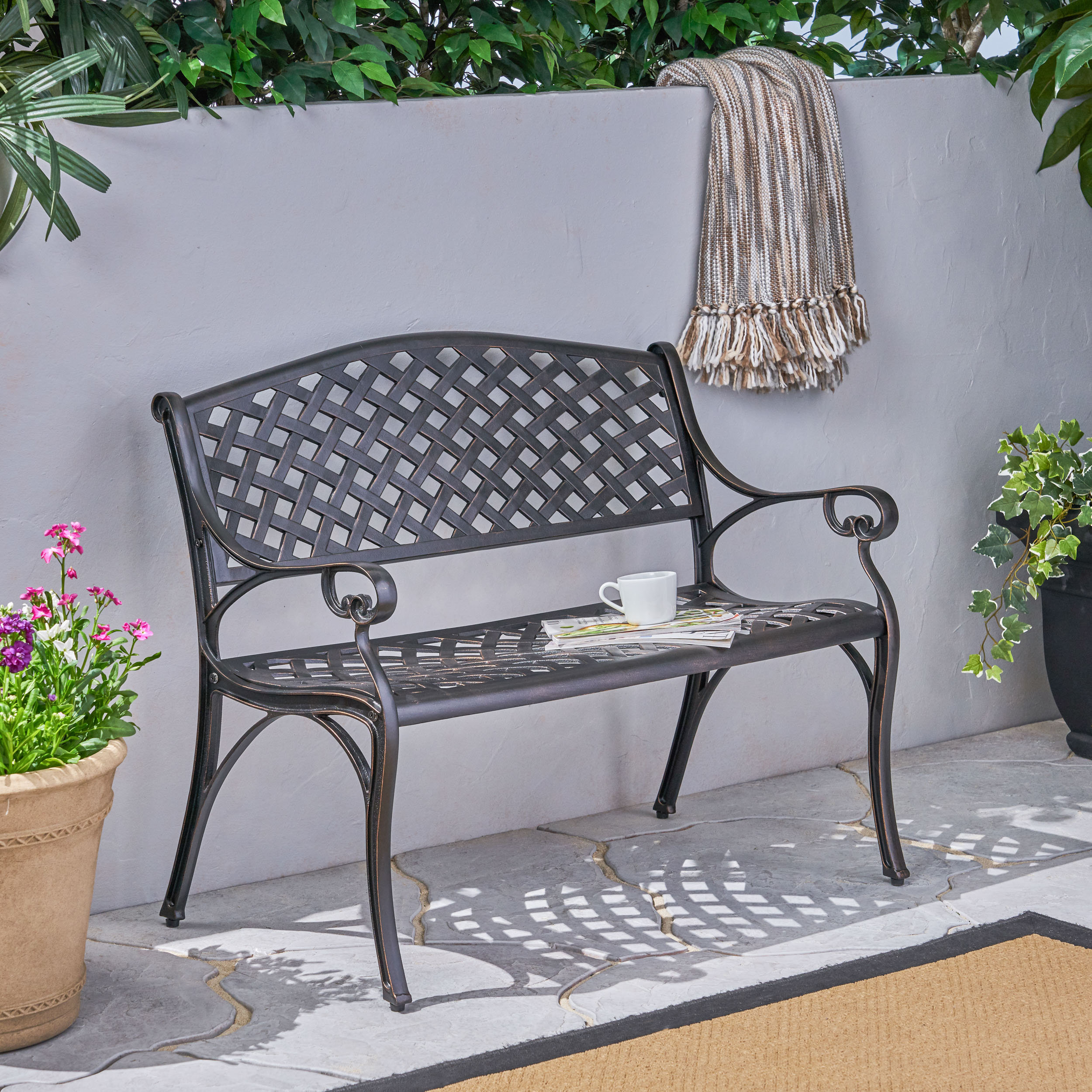Sol 72 Outdoor Vicky Cast Aluminum Bench Reviews Wayfair Co Uk