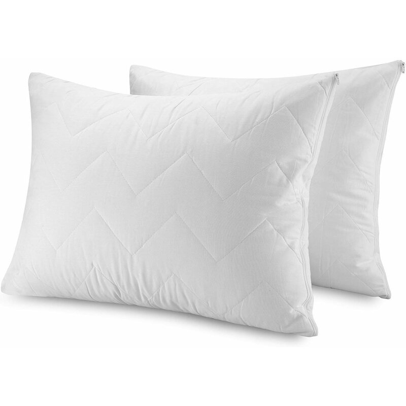 Queen Furinno Angeland Terry Cloth Waterproof Pillow Protector White