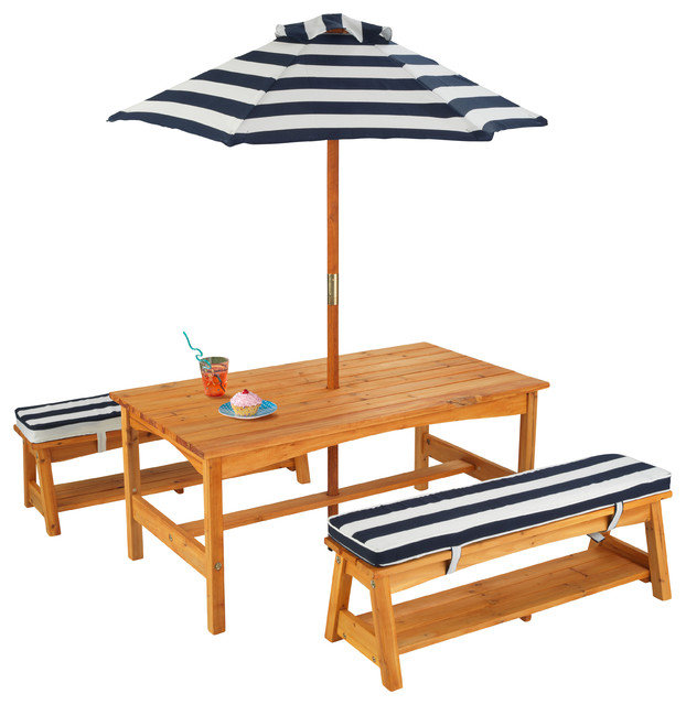 childrens bench and table set
