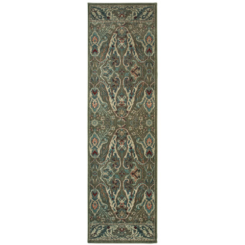 World Menagerie Diego Oriental Green Area Rug & Reviews | Wayfair