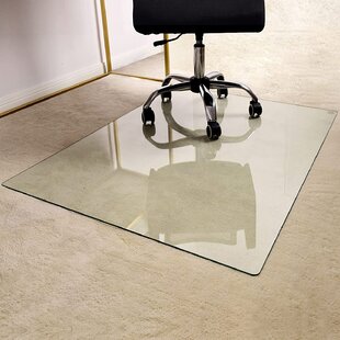 Large Office Chair Mat For Hard Floors 59''×47'' Heavy Duty Clear Wood Tile 