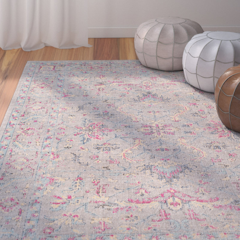 Randhir Fl Gray Pink Area Rug Reviews Joss Main Randhir Fl Gray Pink Area Rug