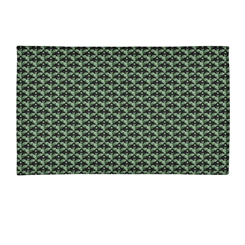 East Urban Home Floral Bats Green Area Rug Wayfair