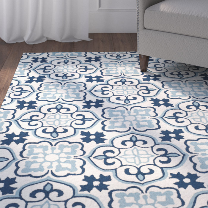 Red Barrel Studio Lowestoft Hand Hooked Blue Indoor Outdoor Area