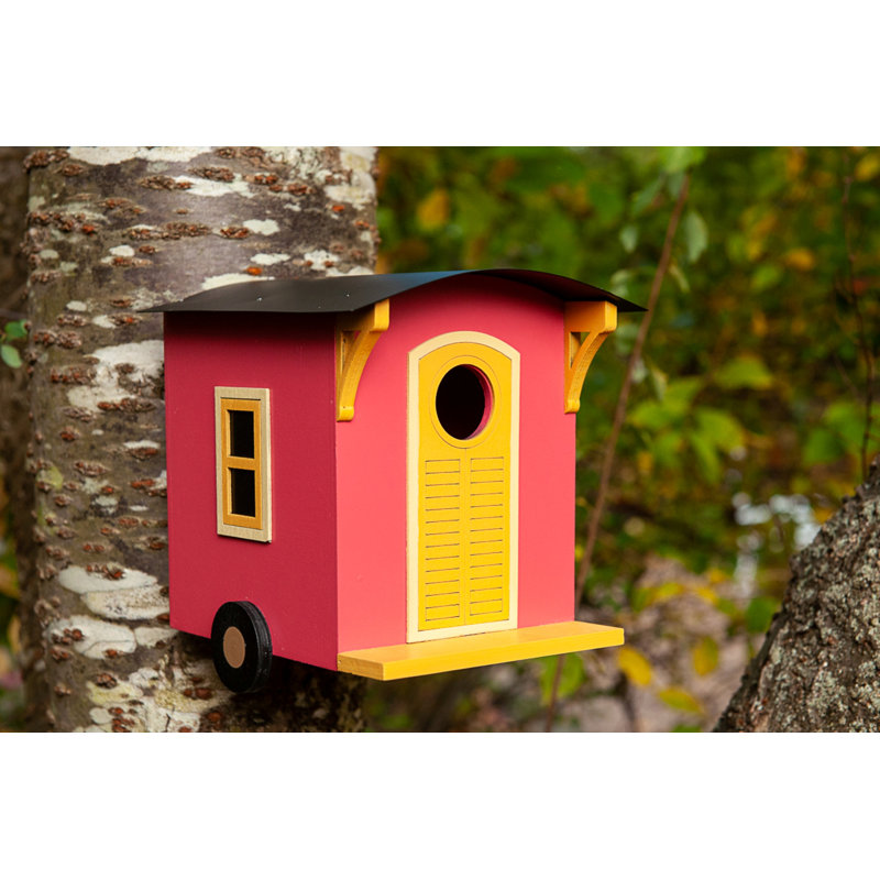 Home Bazaar Tiny House Caboose On The Loose 7 In X 6 In X 7 In Birdhouse Wayfair