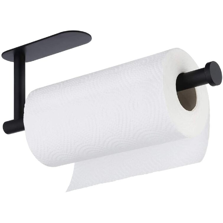 Self Adhesive/Drilling Towel Paper Roll Holder for Kitchen Bathroom SUS304 Stainless Steel Towel Paper Holder Under Kitchen Cabinet Wall Mount Paper Towel Holder 