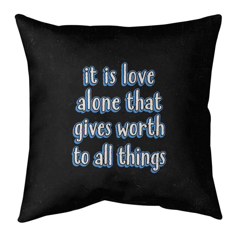 East Urban Home Love Inspirational Quote Chalkboard Style Pillow W Removable Insert Spun Polyester Wayfair