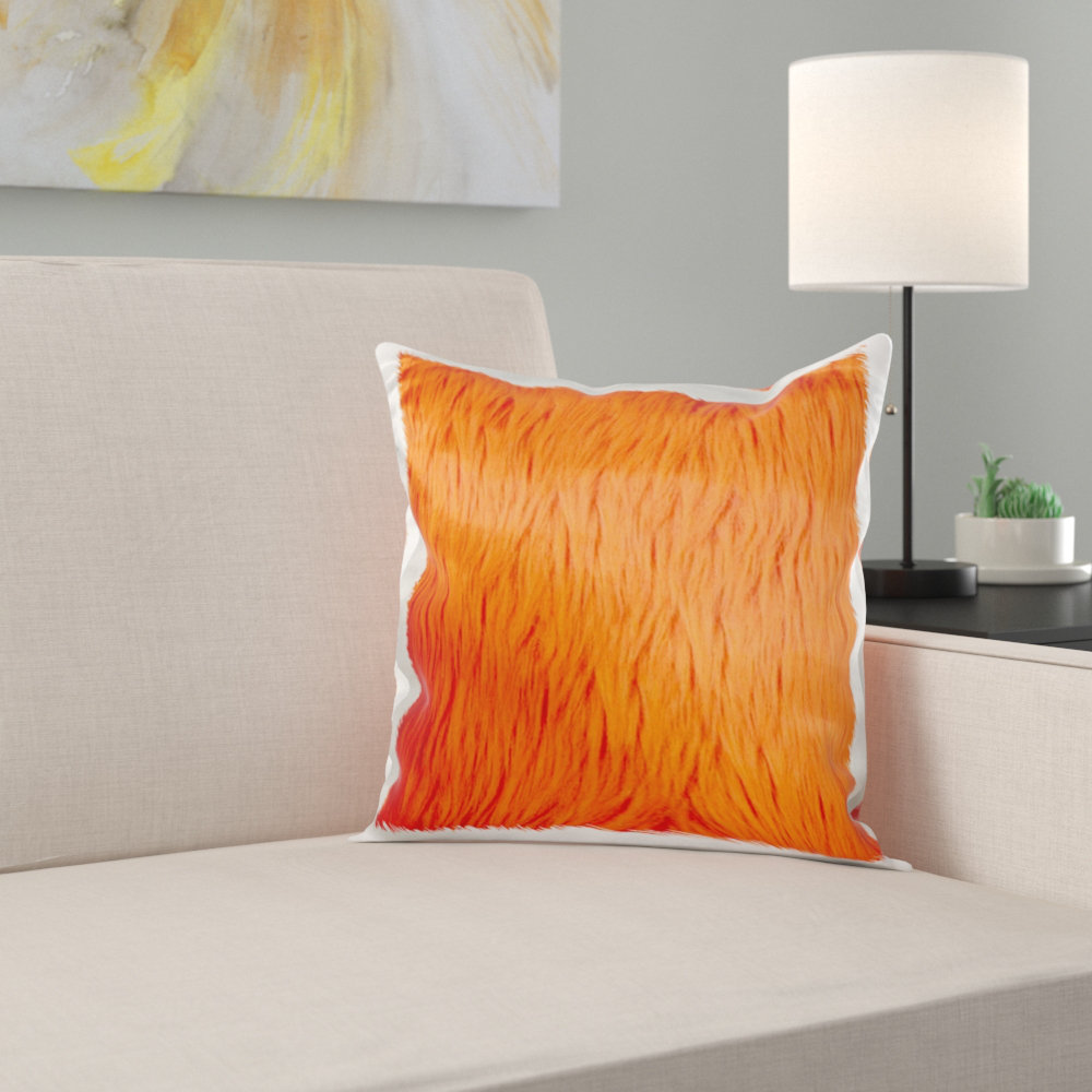 orange shag pillow