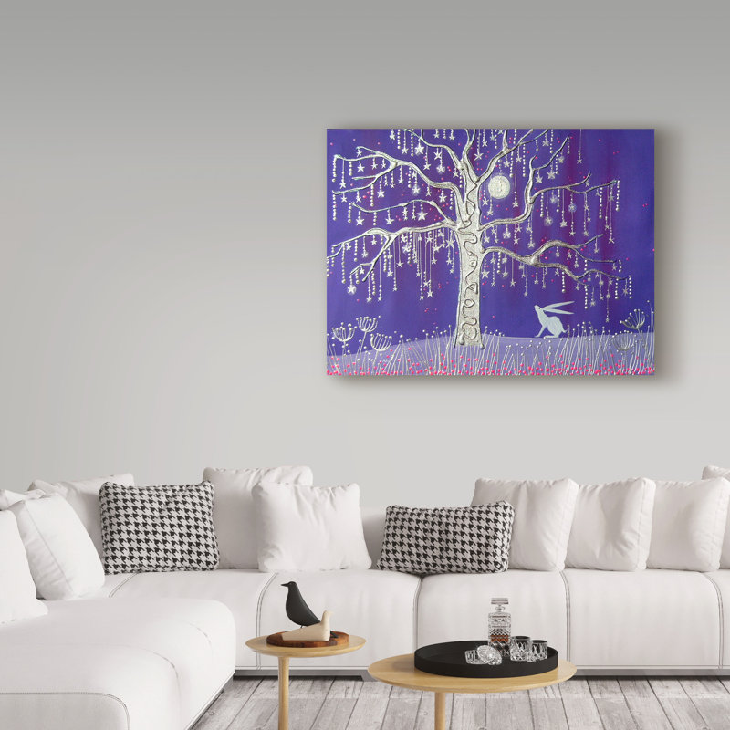 Trademark Art Tree Of Stars Watercolor Painting Print On Wrapped