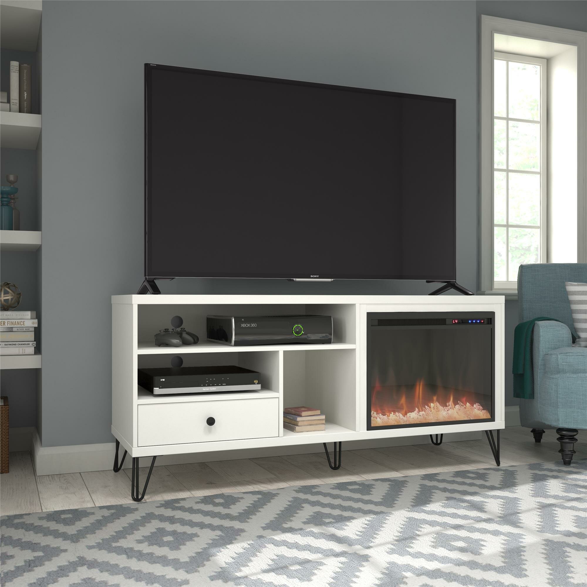 Zipcode Design Forest Park Fireplace Tv Stand For Tvs Up To 65