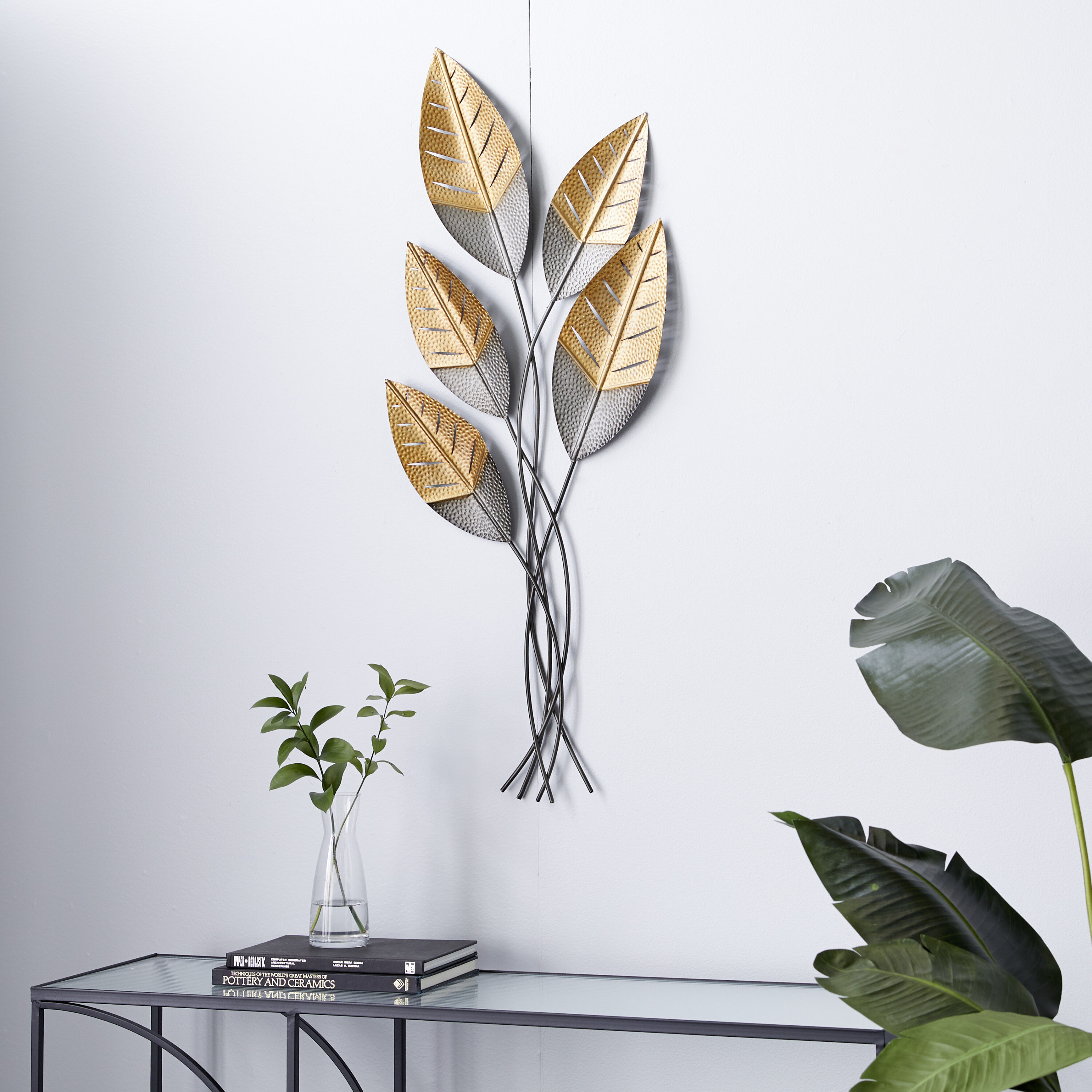 Dakota Fields Metal Hammered Leaf Wall Décor & Reviews 