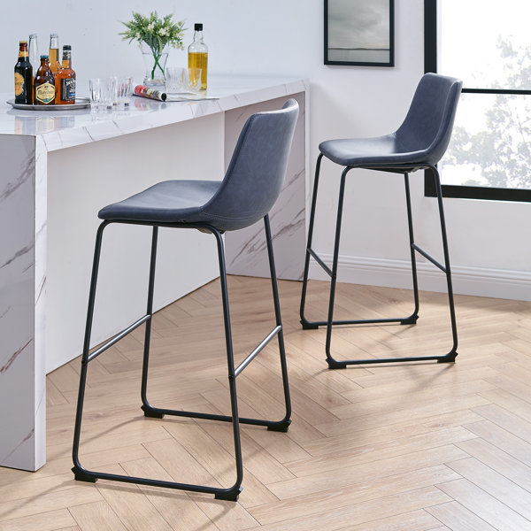 Navy Blue Leather Bar Stools Wayfair