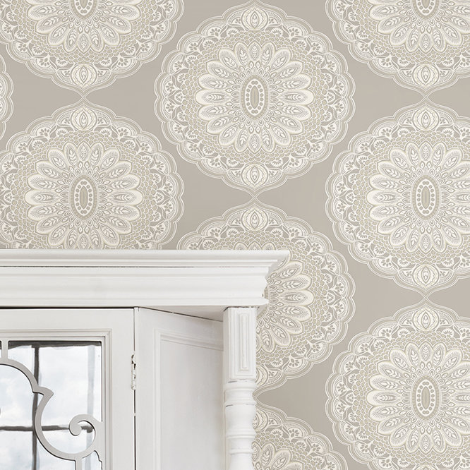 Barkhampstead Medallion 33 L X 20 5 W Damask Wallpaper Roll
