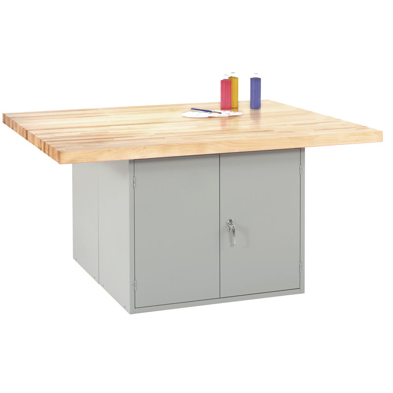 Shain Four Station 64 W Wood Top Workbench Wayfair